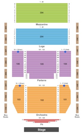 The Classic Center Seating Chart