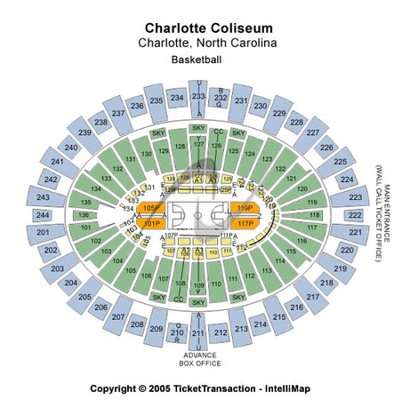 coliseum charlotte tickets carolina maps north ticketseating basketball