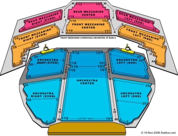 Gershwin Theater Seating Chart With Seat Numbers