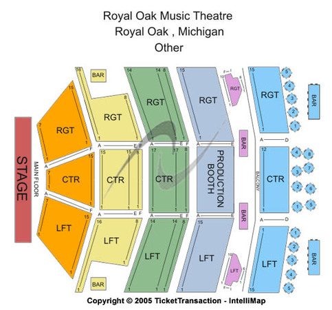 Royal Oak Music Theater Seating Chart